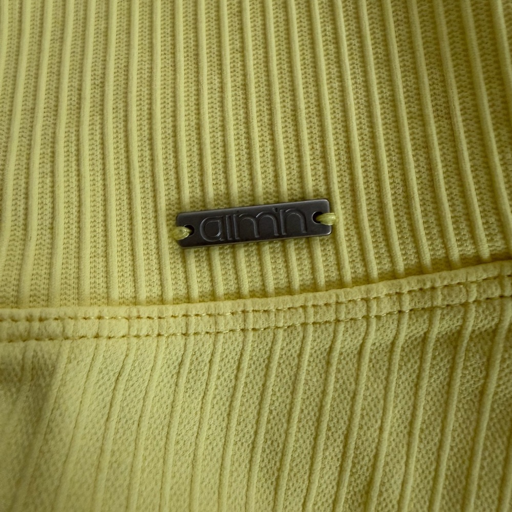 Aim’N Yellow Ribbed Crop Top and Leggings Set - Picture 2 of 11